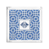 Boatman Geller Fret Navy Petite Lucite Tray
