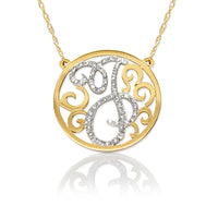 Diamond Lace Initial Pendant