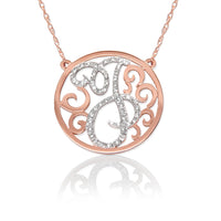 Diamond Lace Initial Pendant