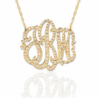 Diamond Script Monogram Necklace