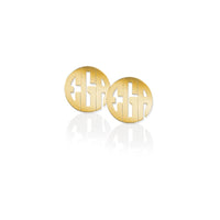 Small Block Monogram Post Earrings