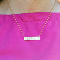 ID Nameplate Necklace with Diamond