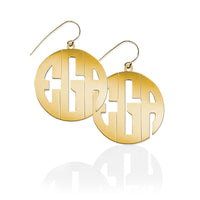 Large Block Monogram Earrings