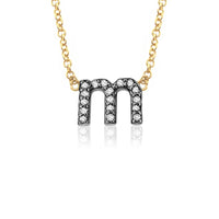 Petite 14K Gold Diamond Lower Case Initial Necklace