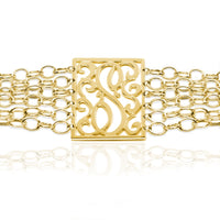 Lace Rectangle Initial Bracelet