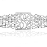 Lace Rectangle Initial Bracelet