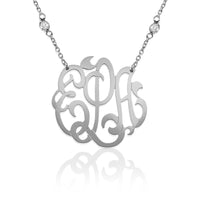 Handcut Script Monogram on CZ Chain
