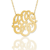14kt Gold Freeform Script Monogram Necklace
