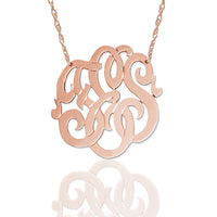 14kt Gold Freeform Script Monogram Necklace
