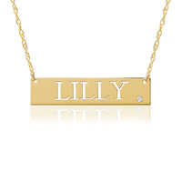 ID Nameplate Necklace with Diamond