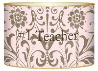 Pink & Taupe Damask Letter Box