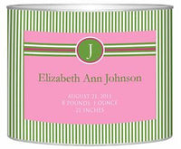 Baby Bin Pink & Green Striped Letter Box