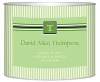 Baby Bin Green Apple Striped Letter Box