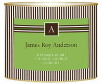 Baby Bin Green & Brown Striped Letter Box