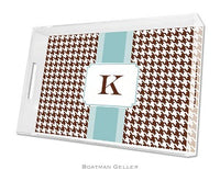 Alex Houndstooth Chocolate Lucite Tray