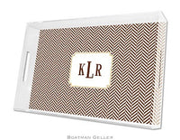 Herringbone Chocolate Lucite Tray