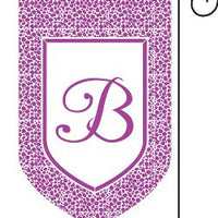 Monogrammed Leopard Print Purple Garden Flag