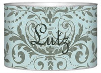 Aqua & Silver Damask Letter Box