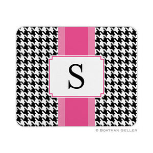 Alex Houndstooth Black Mouse Pad