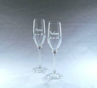 Monogrammed Pair of Classic Crystal Flutes