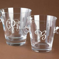 Monogrammed Crystal Champagne Cooler and Ice Bucket