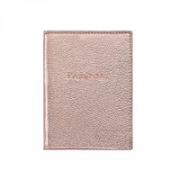 Monogrammed Metallic Leather Passport Holder
