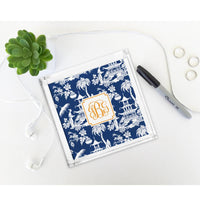 Boatman Geller Pagoda Garden Navy Petite Lucite Tray