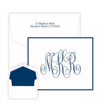 Pearl String Monogram Raised Ink Folded Notes