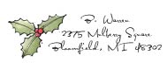 Happy Holidays Holly Address Label