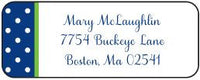Dottie Navy and Green Address Label