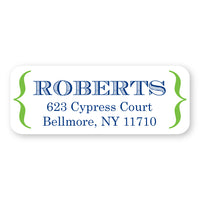 Accents of Green & Navy Address Label