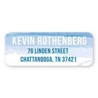 Royal Blue Watercolor Address Label