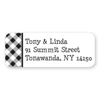 Black Gingham Address Label