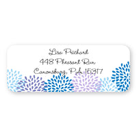 Blue and Purple Petal Bursts Address Label