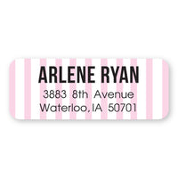 Pale Pink Stripes Address Label