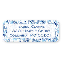 Blue Cotton Floral Address Label