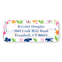 Pink Floral Background Address Label