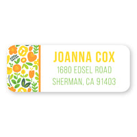 Orange and Yellow Floral Side Address Label