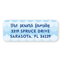 Blue and Navy Waves Address Label