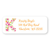 Orange Floral Address Label