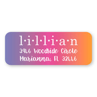 Purple/Pink/Orange Address Label