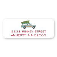 Jeep with Christmas Tree Address Label