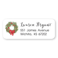 Christmas Wreath Address Label
