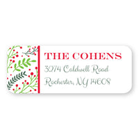 Side Christmas Greenery Address Label