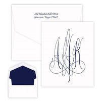 Roberta Monogram Raised Ink Folded Notes