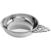 Engraved Pewter Traditional Handle Baby Porringer
