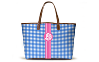 Monogrammed St Anne Diaper Bag - French Blue Gingham