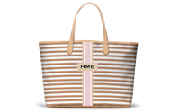 Monogrammed St Anne Diaper Bag - Sand Horizontal Stripe