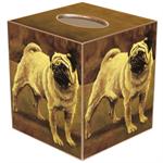Fawn Pug Dog Tissue Box Cover