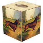 Red Dachshund Dog Tissue Box Cover